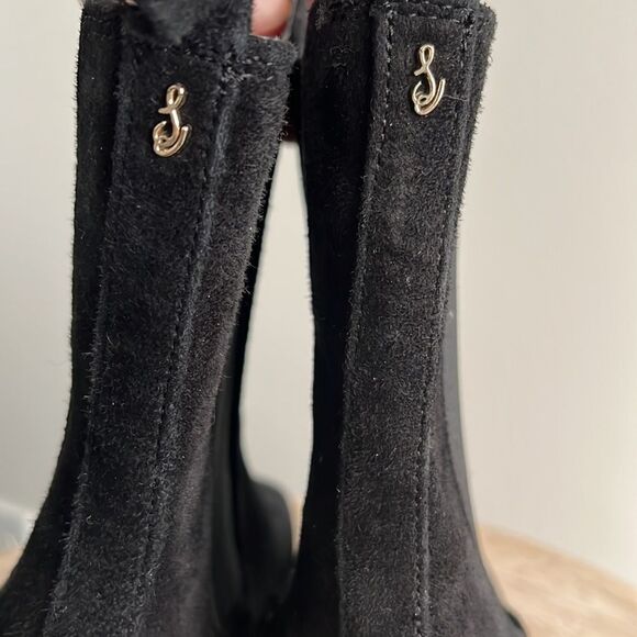 Womens Sam Edelman Lani Square Toe Chelsea Boots in Black Suede NWOB - Picture 6 of 10